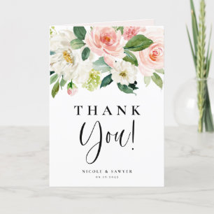 Carte De Remerciements Fleurs de jardin jolies aquarelle Mariage