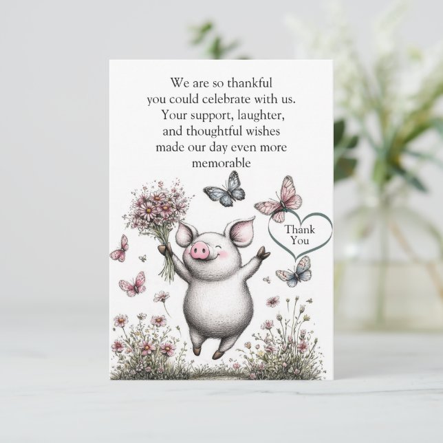 Carte De Remerciements Fleurs de Joie (Debout devant)