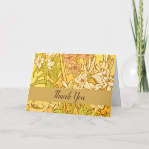 Carte De Remerciements Fleurs de lys Art nouveau d'Alphonse Mucha