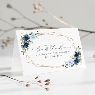 Carte De Remerciements Fleurs de marine, Fleurs bleues, Boho, Fête des ma