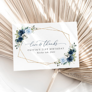 Carte De Remerciements Fleurs de marine, Fleurs bleues, Verdure, Annivers