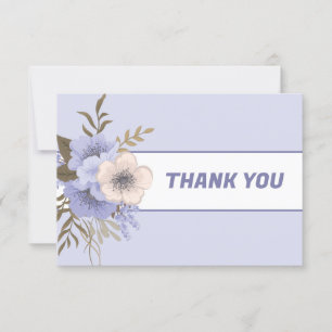 Carte De Remerciements Fleurs de pêches pastel violettes cinq pétales de 