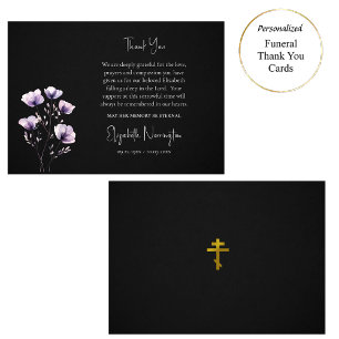 Carte De Remerciements Fleurs de violet éthérées Orthodoxes