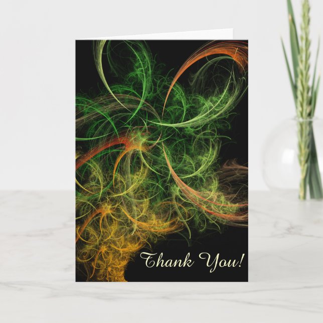 Carte De Remerciements Fleurs d'espace d'art abstrait (Devant)