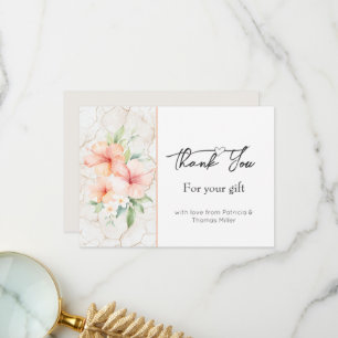 Carte De Remerciements Fleurs d'hibiscus pêche de brise d'été