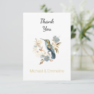 Carte De Remerciements Fleurs d'Hydrangea Colibri  