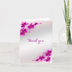 Carte De Remerciements Fleurs d'orchidées Élégantes Fleurs de Mariage Rem