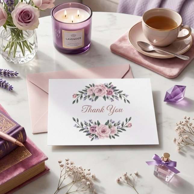 Carte De Remerciements Fleurs Élégantes (Créateur téléchargé)