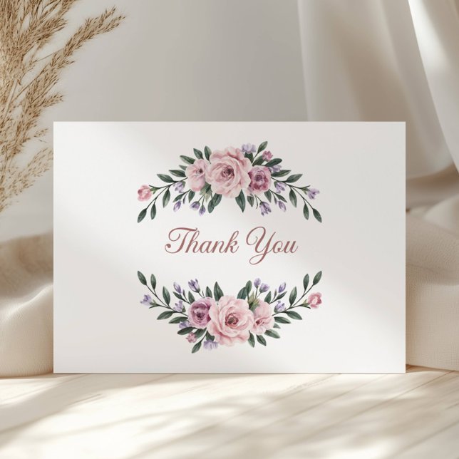 Carte De Remerciements Fleurs Élégantes (Créateur téléchargé)