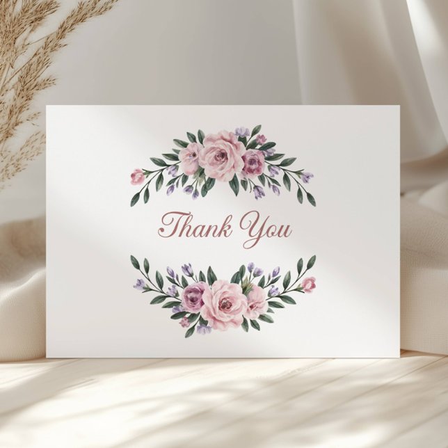 Carte De Remerciements Fleurs Élégantes (Créateur téléchargé)