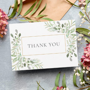Carte De Remerciements Fleurs Élégantes Aquarelle Funérailles