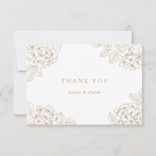 Carte De Remerciements Fleurs Élégantes Remerciement de Mariage Hortensia