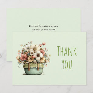Carte De Remerciements Fleurs en pot Cozy Style Shabby Chic