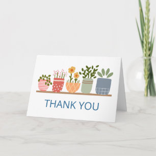 Carte De Remerciements Fleurs en pot fantaisistes Jardin Amoureux