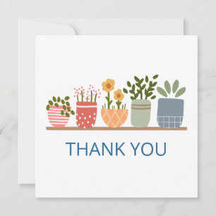 Carte De Remerciements Fleurs en pot fantaisistes Jardinier amateur