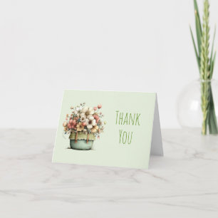 Carte De Remerciements Fleurs en pot Style Cozy Shabby Mignon