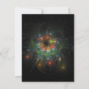 Carte De Remerciements Fleurs imaginaires fractales douces et tendres