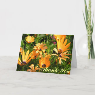 Carte de remerciements - fleurs jaunes