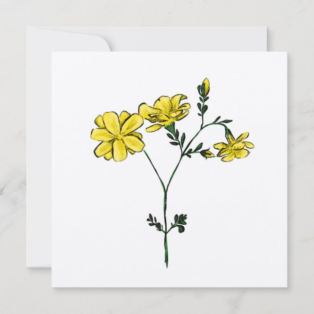 Carte De Remerciements Fleurs jaunes du Népal (Devant)
