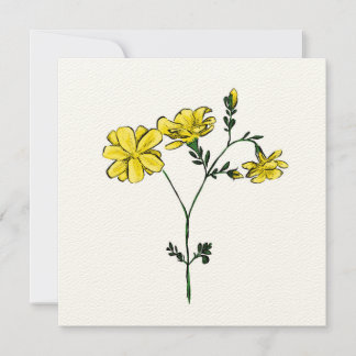 Carte De Remerciements Fleurs jaunes du Népal
