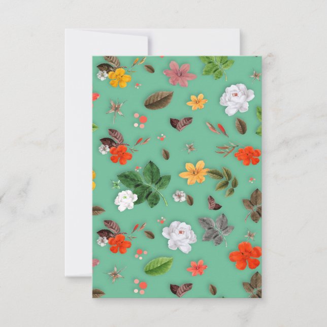 Carte De Remerciements Fleurs jaunes et roses blanches 14 (Devant)