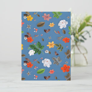 Carte De Remerciements Fleurs jaunes et roses blanches 23