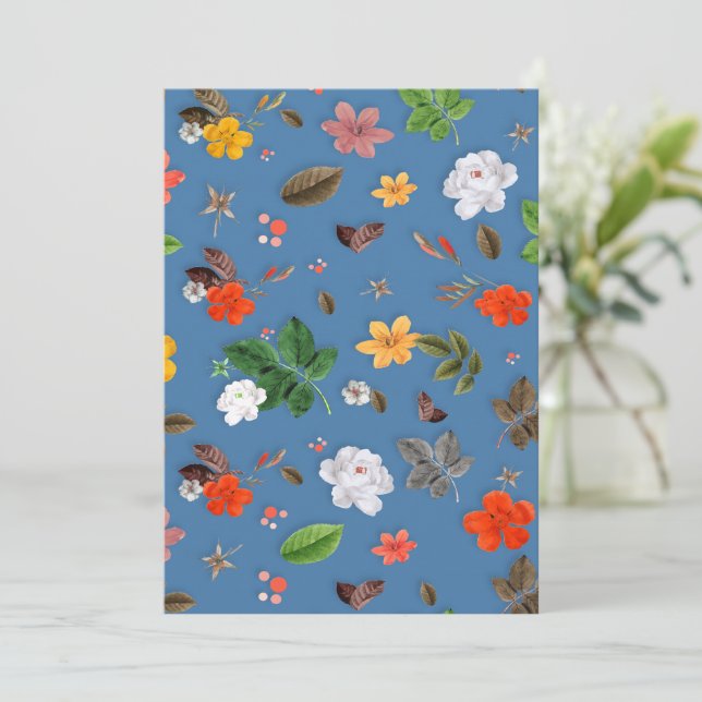 Carte De Remerciements Fleurs jaunes et roses blanches 23 (Debout devant)