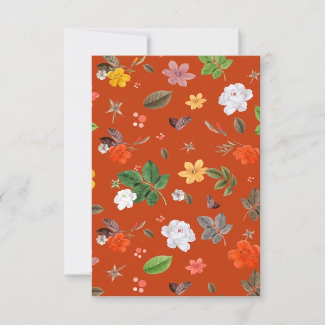 Carte De Remerciements Fleurs jaunes et roses blanches 9 (Devant)