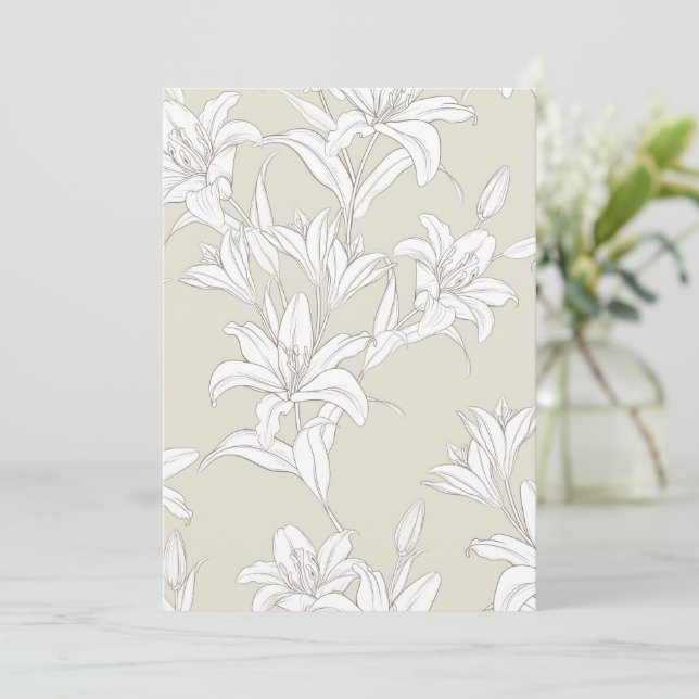 Carte De Remerciements Fleurs Motif 9 (Debout devant)