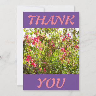 Carte De Remerciements Fleurs naturelles vert rose feuille photo original