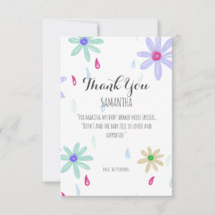 Carte De Remerciements Fleurs Pastel   Authentic Hand Drake Baby shower