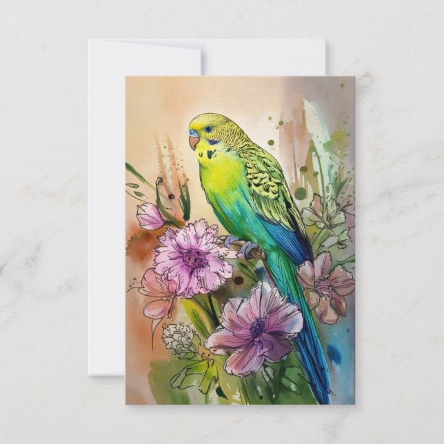 Carte De Remerciements Fleurs perruques et violettes (Devant)