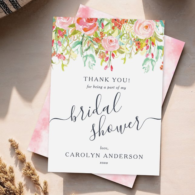 Carte De Remerciements Fleurs printanières et estivales | Remerciements p (Créateur téléchargé)