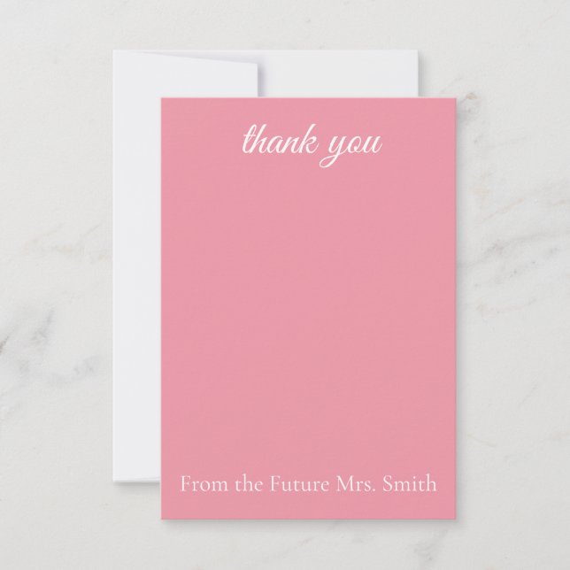 Carte De Remerciements Fleurs Roses Élégantes (Devant)