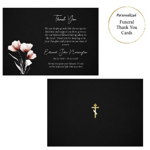 Carte De Remerciements Fleurs roses Éthérées Orthodoxes