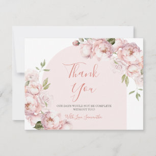 Carte De Remerciements Fleurs roses Fille Baby shower bébé en fleur