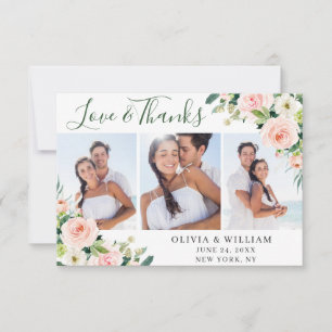 Carte De Remerciements Fleurs Roses Rouges Verdure Floral 3 PHOTO