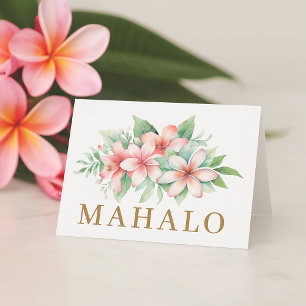 Carte De Remerciements Fleurs roses tropicales Mahalo