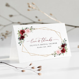 Carte De Remerciements Fleurs Rouges Bourgogne, Fleurs Roses, Fête des ma