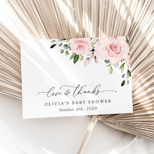 Carte De Remerciements Fleurs Rouges, Fleurs Roses, Boho, Baby shower