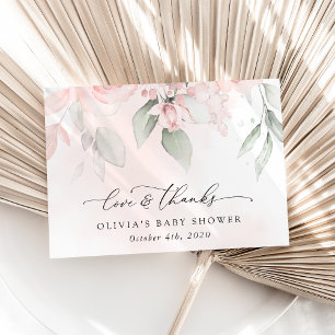 Carte De Remerciements Fleurs Rouges, Fleurs Roses, Boho, Baby shower