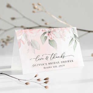 Carte De Remerciements Fleurs Rouges, Fleurs Roses, Boho, Fête des mariée