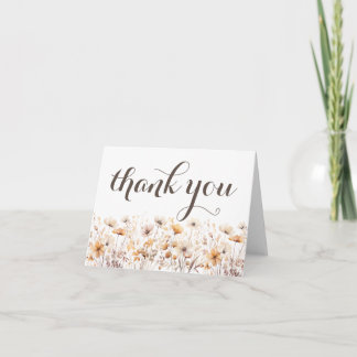Carte De Remerciements Fleurs sauvages aquarelle d'automne