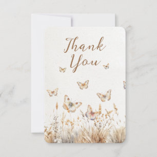 Carte De Remerciements Fleurs Sauvages Aquarelle Papillon Baby Shower Boh