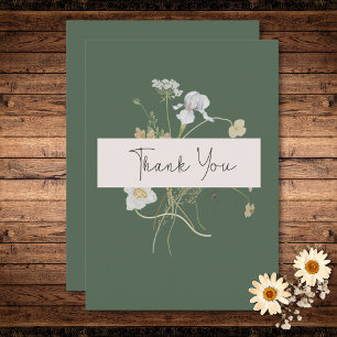 Carte De Remerciements Fleurs sauvages au mariage de Sage
