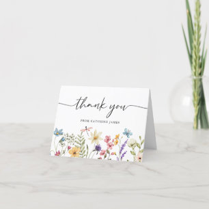 Carte De Remerciements Fleurs Sauvages Bébé en Fleur Fête Prénatale Flora
