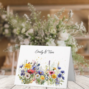 Carte De Remerciements Fleurs sauvages bohèmes chic simples 