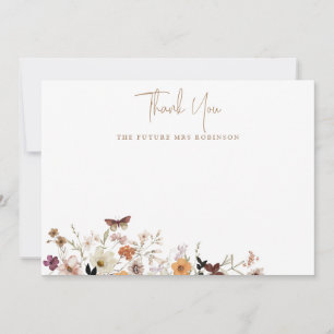 Carte De Remerciements Fleurs Sauvages d'Automne Mariage Plat