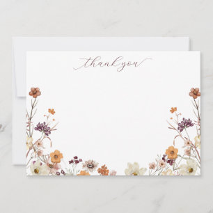 Carte De Remerciements Fleurs Sauvages d'Automne Remerciement Plat pour B