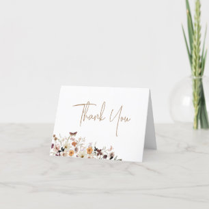 Carte De Remerciements Fleurs sauvages de chute Baby shower plié